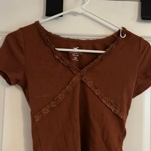dark red baby tee